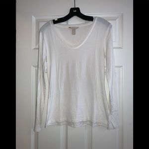 Banana Republic Long Sleeve Scoop Neck T-Shirt, Size Small